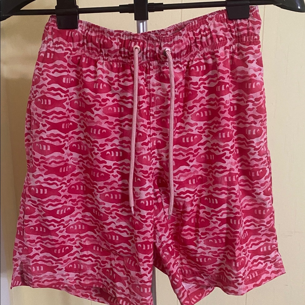 George Pink Fish Print Swim Board Shorts - Size Small (28-30)